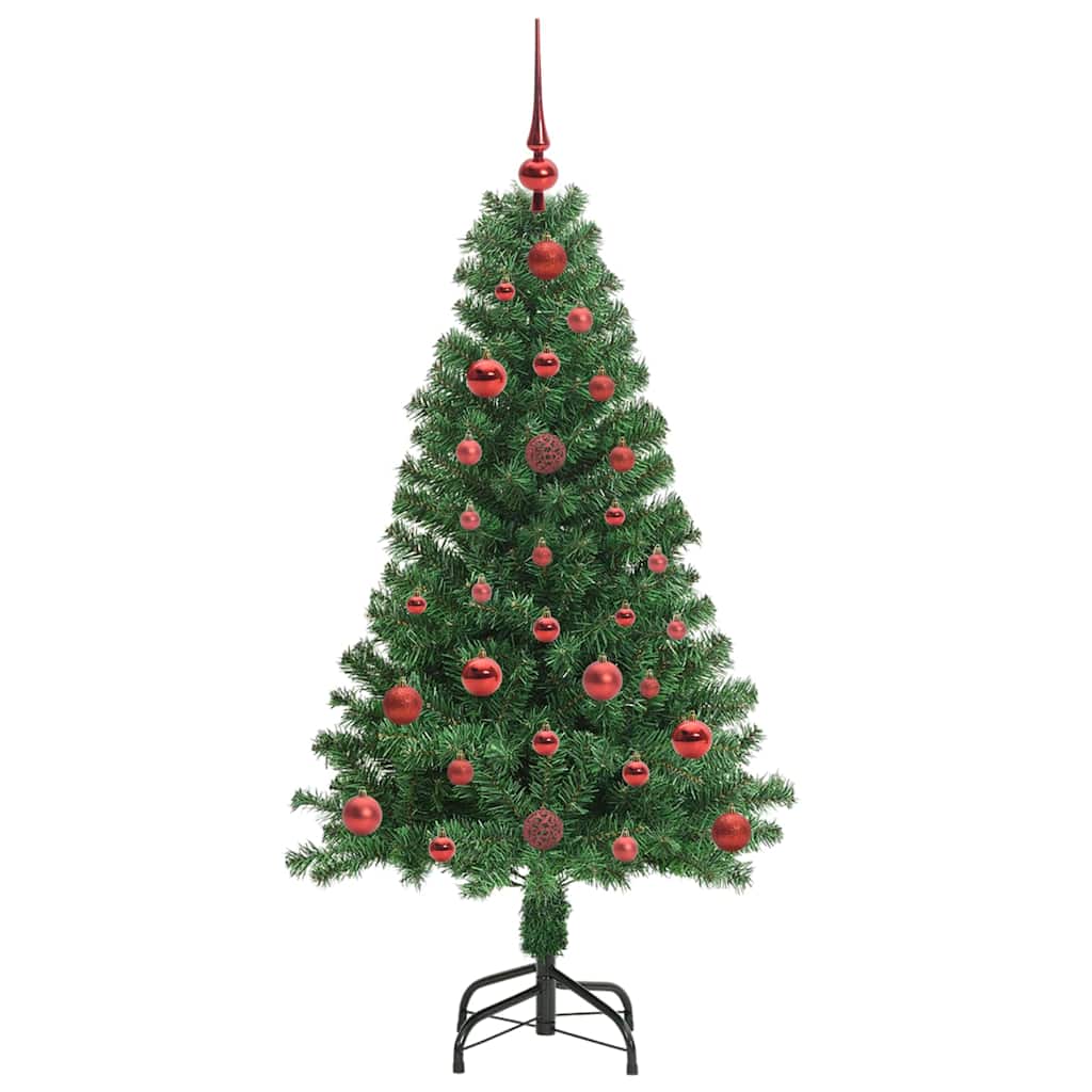 Kunstig juletre med 150 LED grønn 120 cm PVC og Stål og Plast