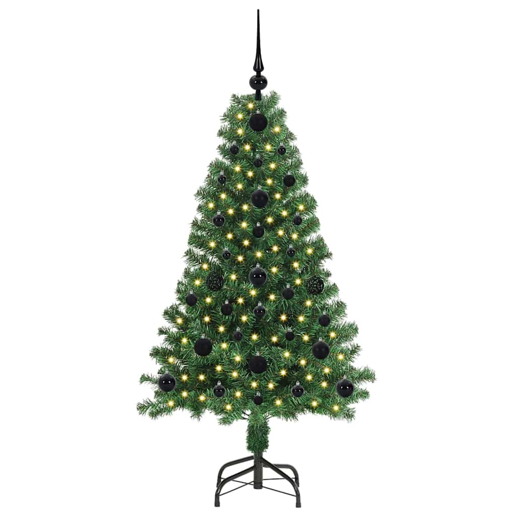 Kunstig juletre med 150 LED grønn 120 cm PVC og Stål og Plast