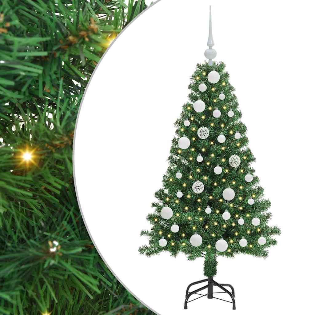 Kunstig juletre med 150 LED grønn 120 cm PVC og Stål og Plast