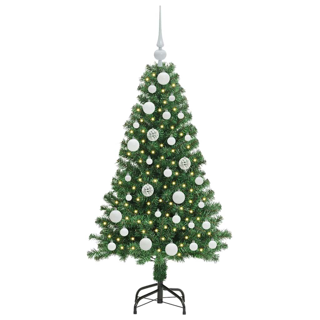 Kunstig juletre med 150 LED grønn 120 cm PVC og Stål og Plast