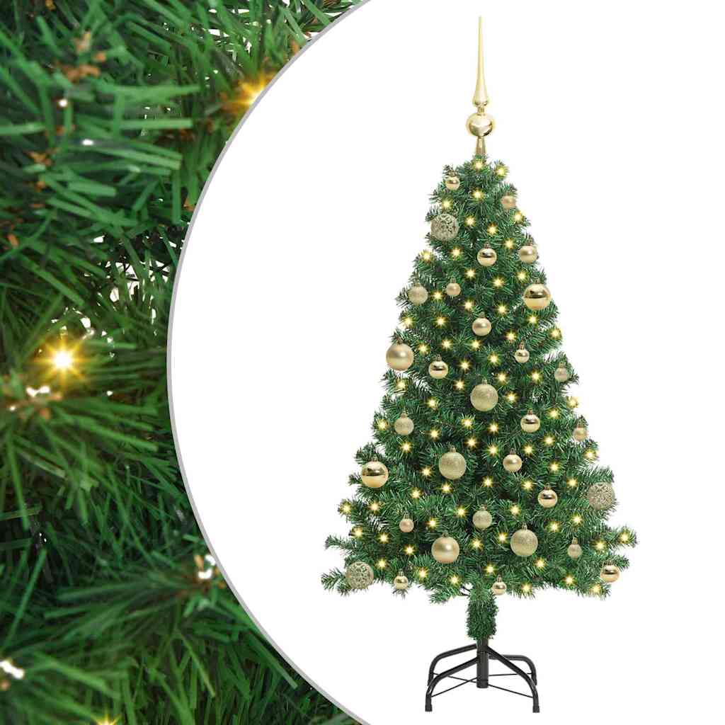 Kunstig juletre med 150 LED grønn 120 cm PVC og Stål og Plast