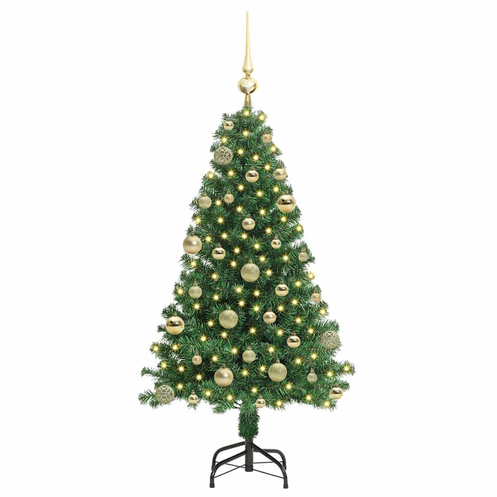 Kunstig juletre med 150 LED grønn 120 cm PVC og Stål og Plast