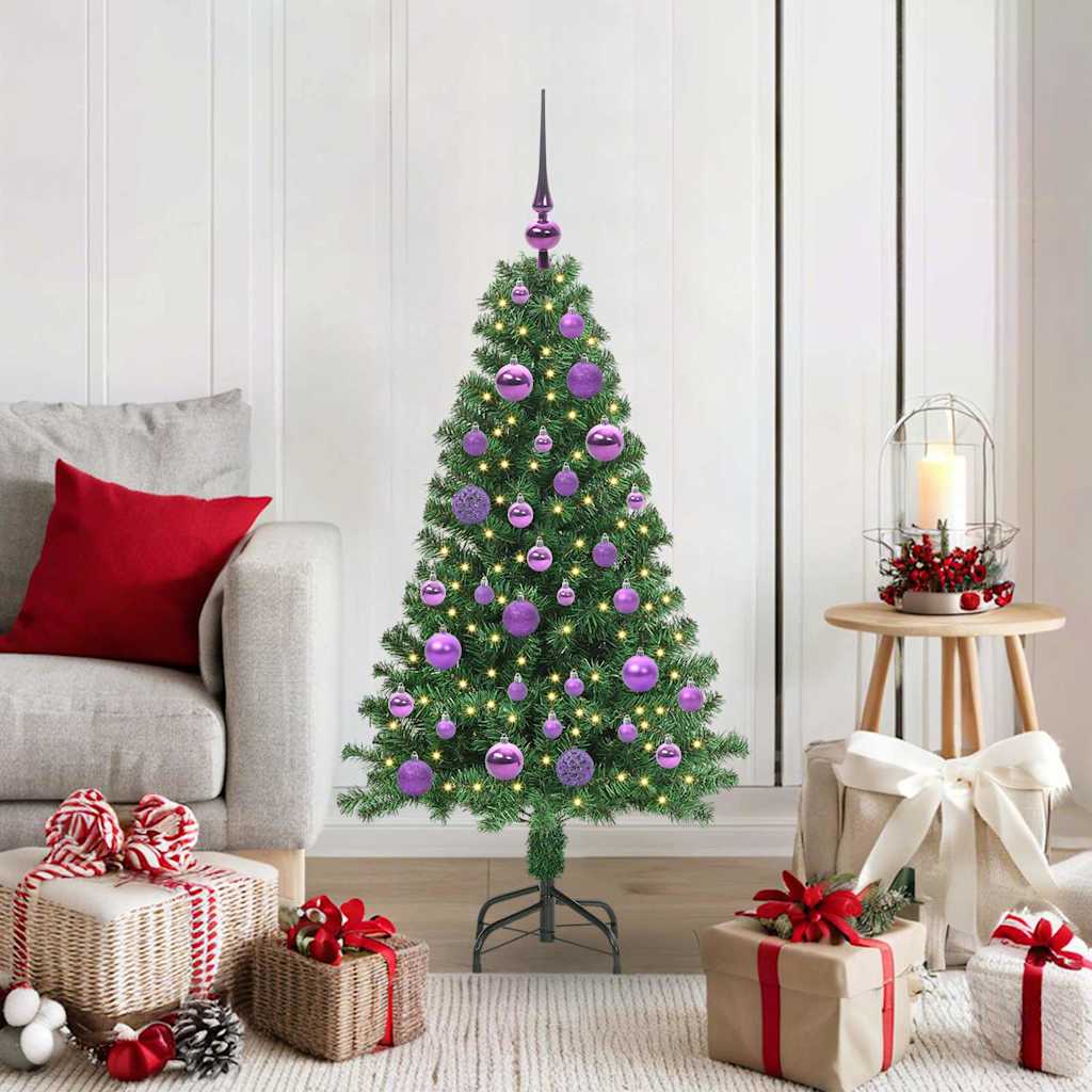 Kunstig juletre med 150 LED grønn 120 cm PVC og Stål og Plast