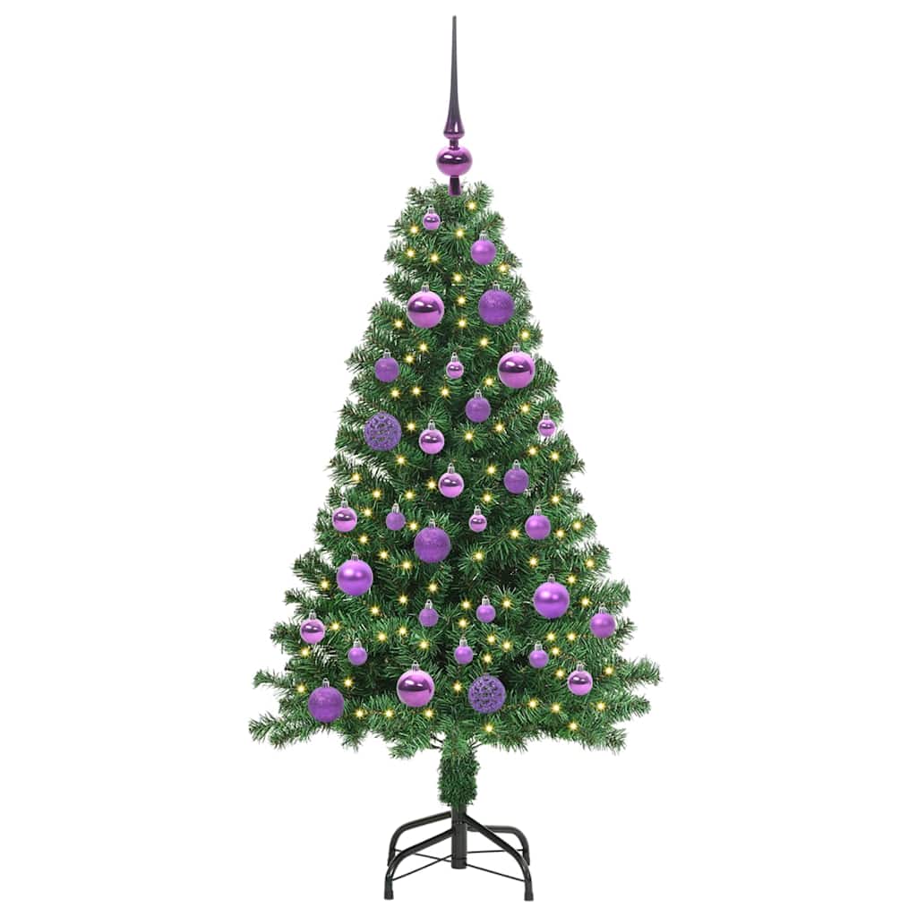 Kunstig juletre med 150 LED grønn 120 cm PVC og Stål og Plast