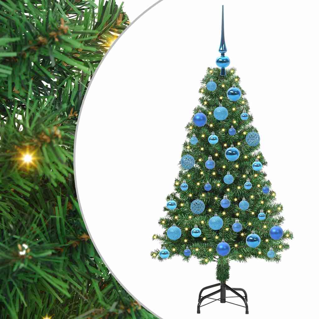 Kunstig juletre med 150 LED grønn 120 cm PVC og Stål og Plast