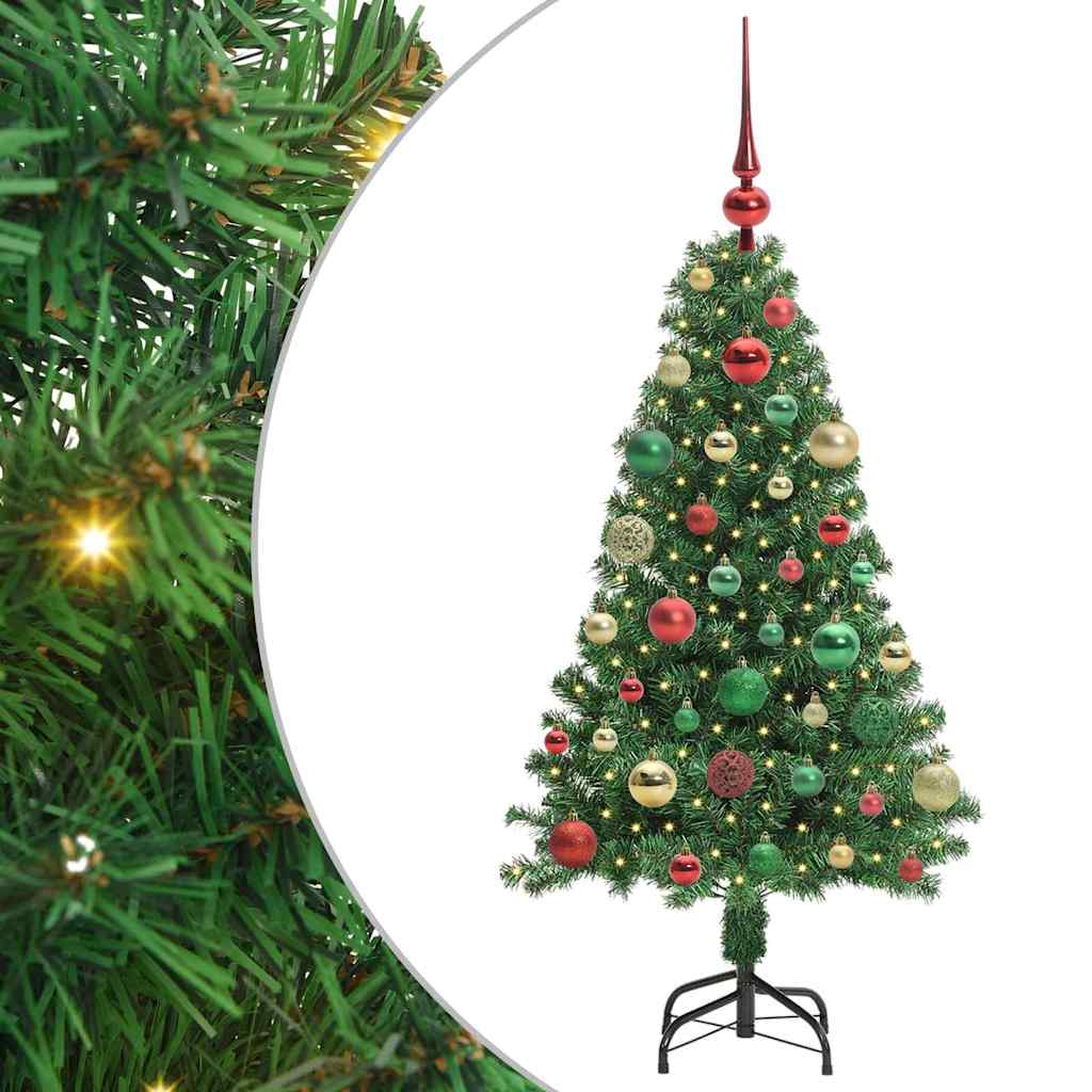 Kunstig juletre med 150 LED grønn 120 cm PVC og Stål og Plast