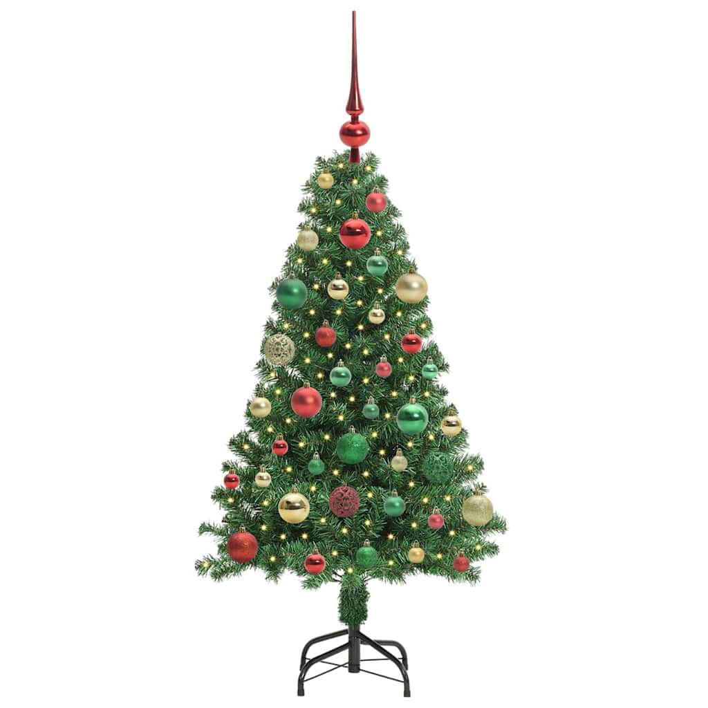 Kunstig juletre med 150 LED grønn 120 cm PVC og Stål og Plast