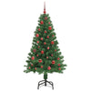 Kunstig juletre med 150 LED grønn 150 cm PVC og Stål og Plast