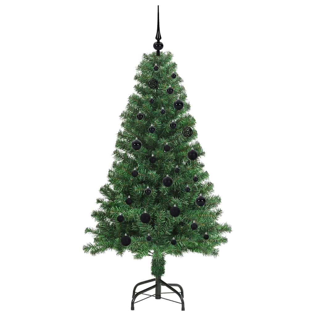 Kunstig juletre med 150 LED grønn 150 cm PVC og Stål og Plast