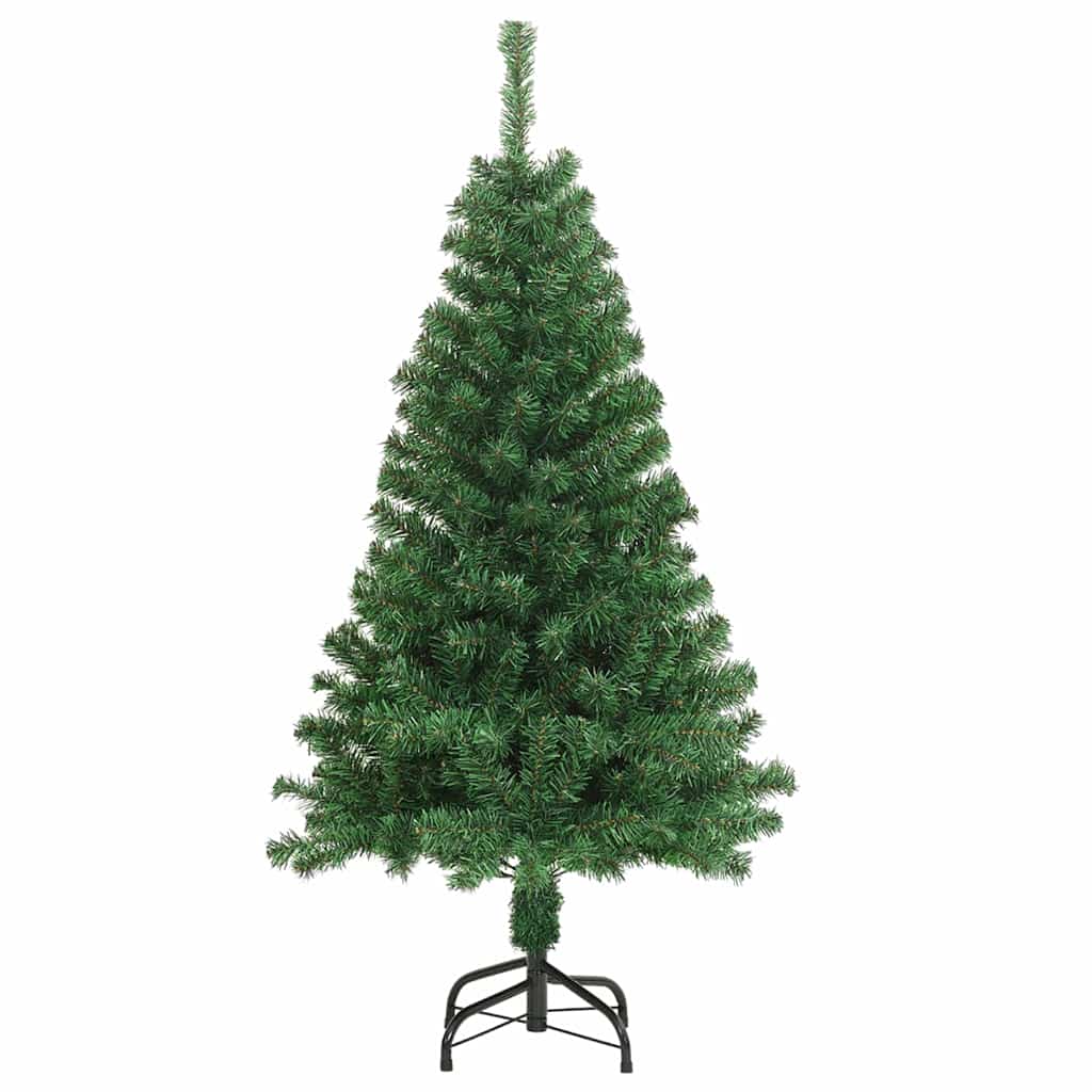 Kunstig juletre med 150 LED grønn 150 cm PVC og Stål og Plast