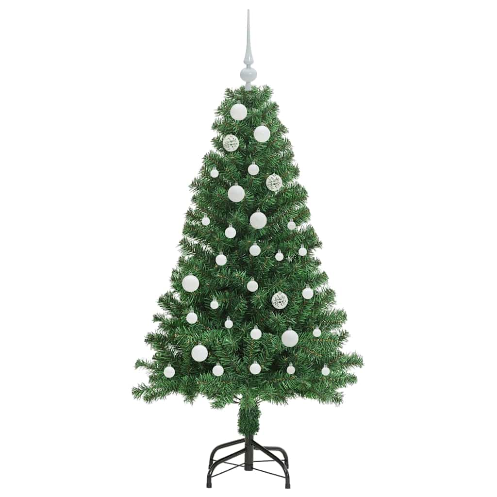 Kunstig juletre med 150 LED grønn 150 cm PVC og Stål og Plast