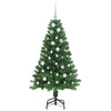 Kunstig juletre med 150 LED grønn 150 cm PVC og Stål og Plast