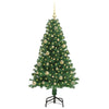 Kunstig juletre med 150 LED grønn 150 cm PVC og Stål og Plast
