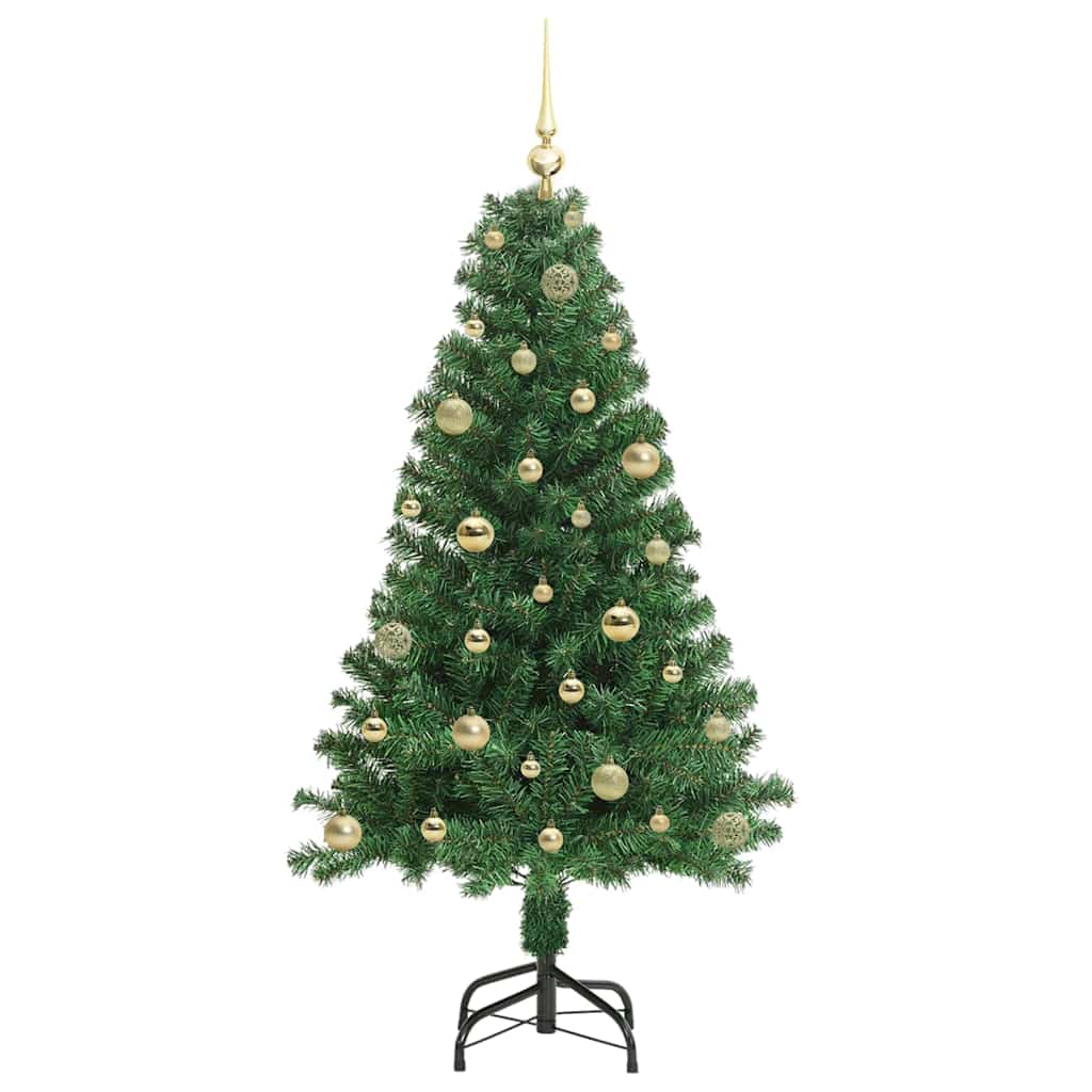 Kunstig juletre med 150 LED grønn 150 cm PVC og Stål og Plast