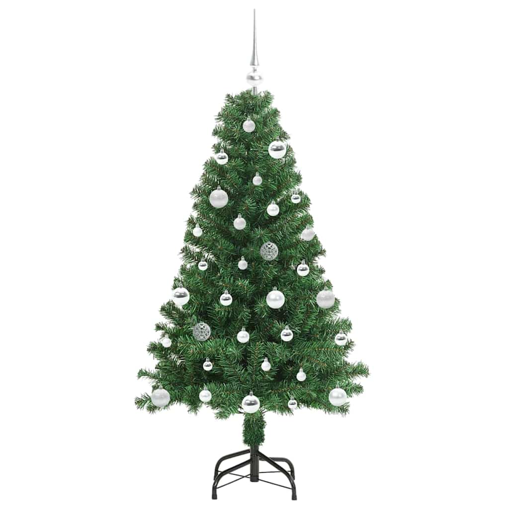 Kunstig juletre med 150 LED grønn 150 cm PVC og Stål og Plast