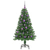 Kunstig juletre med 150 LED grønn 150 cm PVC og Stål og Plast