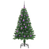 Kunstig juletre med 150 LED grønn 150 cm PVC og Stål og Plast