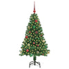 Kunstig juletre med 150 LED grønn 150 cm PVC og Stål og Plast