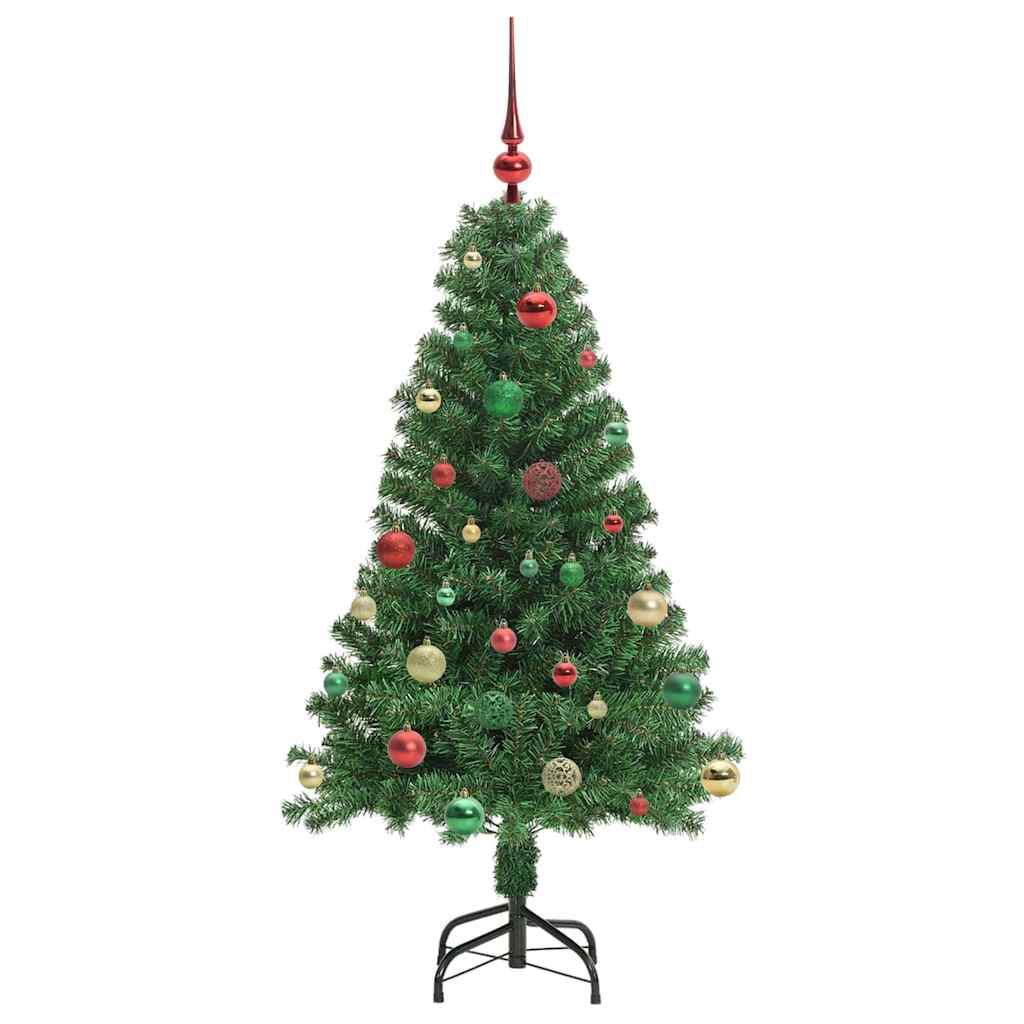 Kunstig juletre med 150 LED grønn 150 cm PVC og Stål og Plast