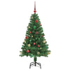 Kunstig juletre med 150 LED grønn 150 cm PVC og Stål og Plast