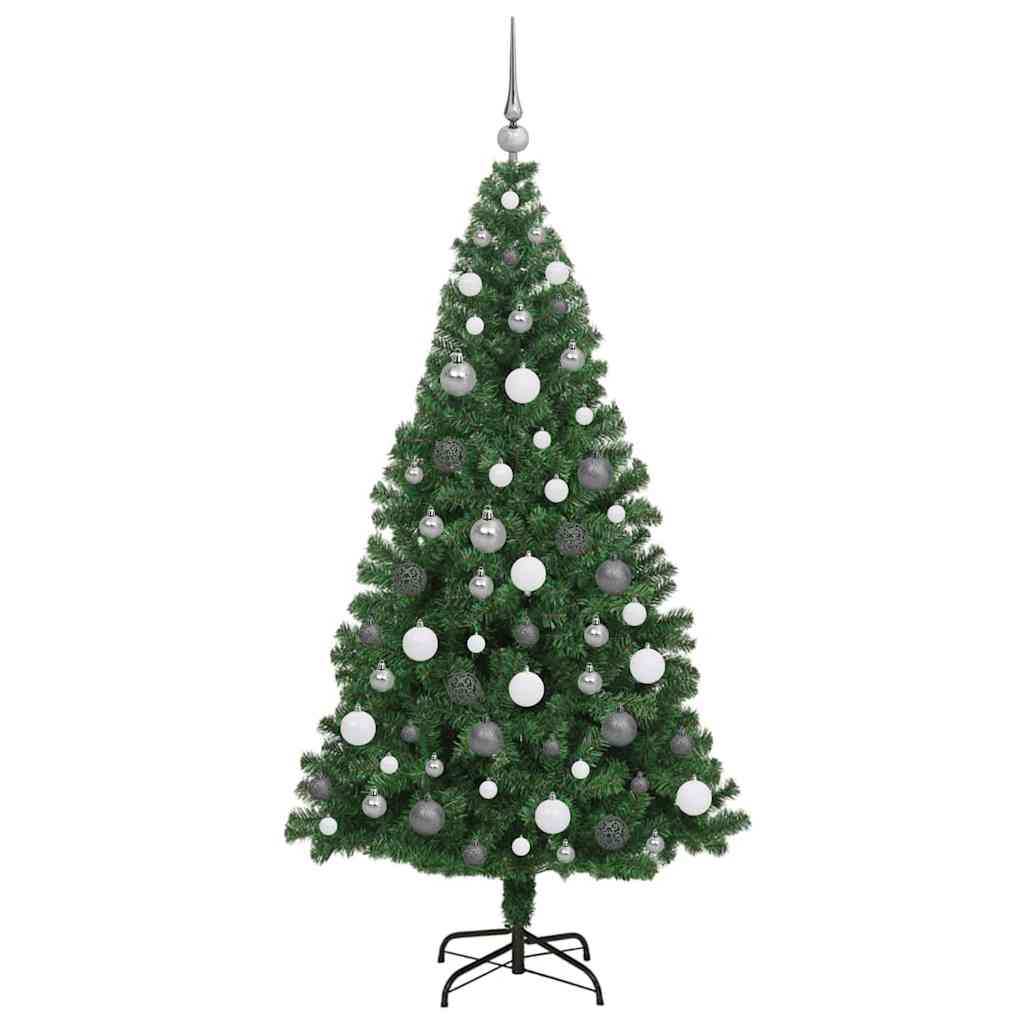 Kunstig juletre med 300 LED grønn 180 cm PVC og Stål og Plast
