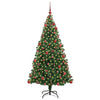 Kunstig juletre med 300 LED grønn 180 cm PVC og Stål og Plast