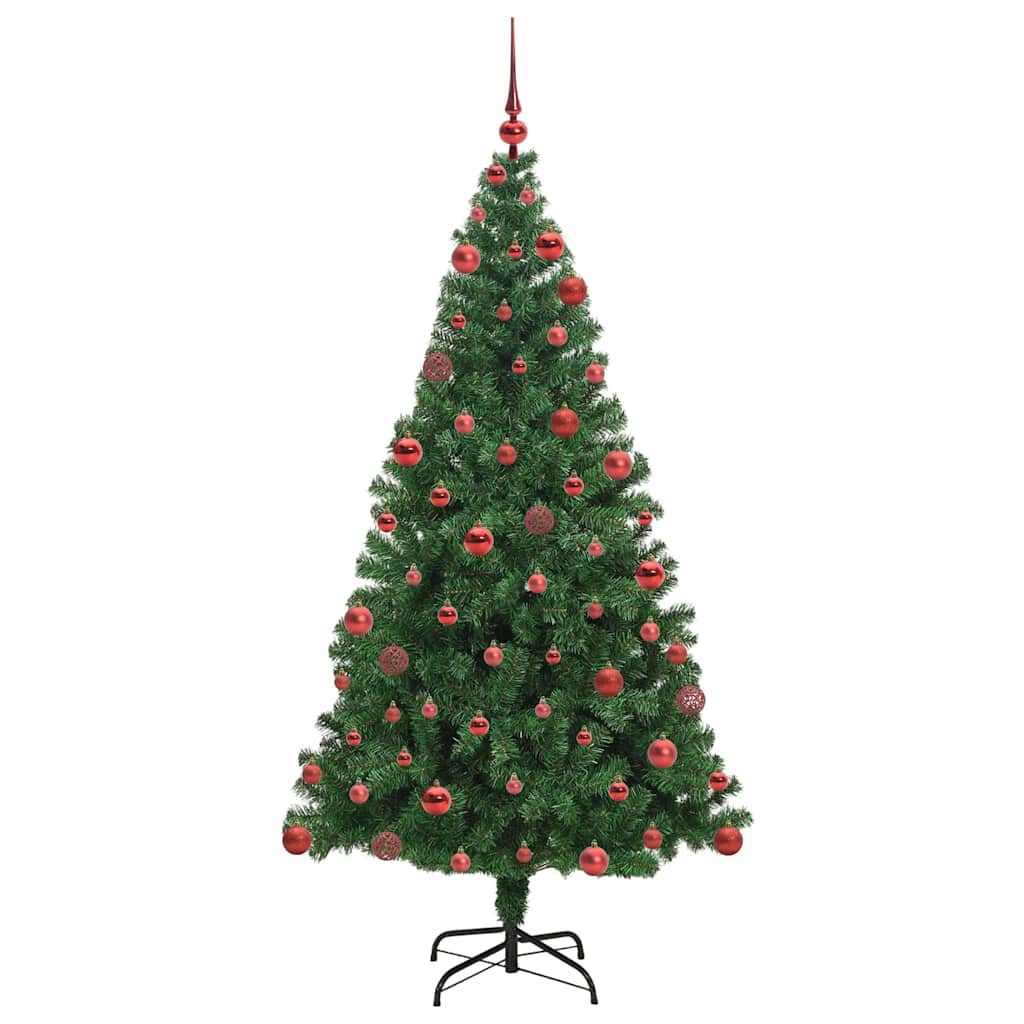 Kunstig juletre med 300 LED grønn 180 cm PVC og Stål og Plast