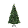 Kunstig juletre med 300 LED grønn 180 cm PVC og Stål og Plast