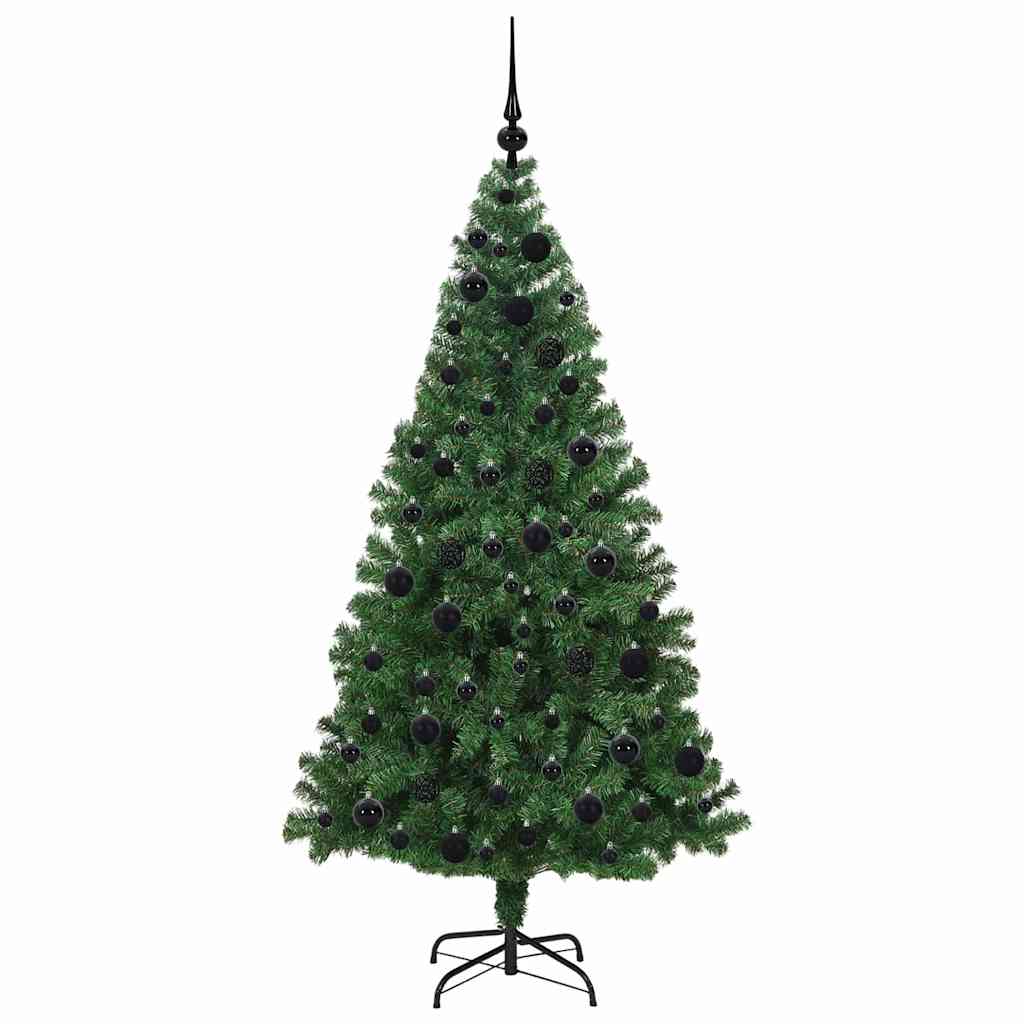 Kunstig juletre med 300 LED grønn 180 cm PVC og Stål og Plast
