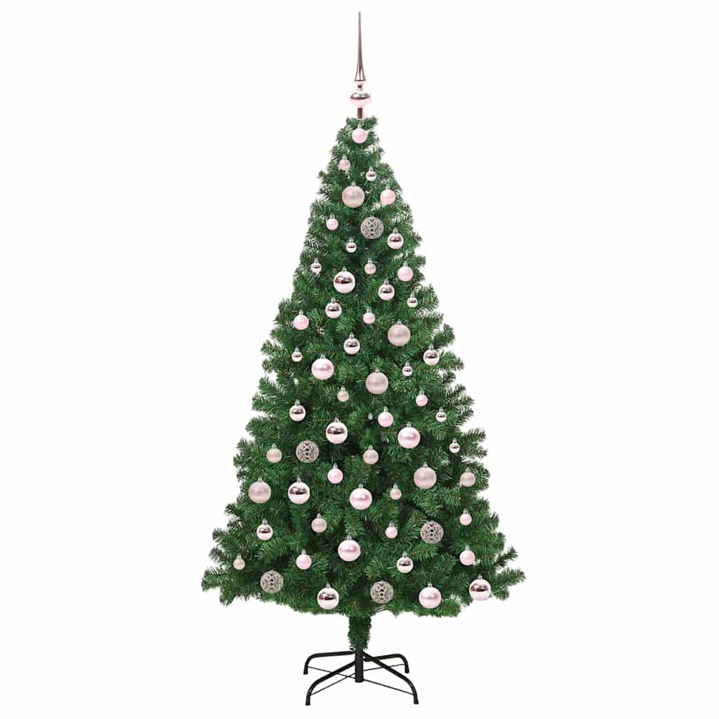 Kunstig juletre med 300 LED grønn 180 cm PVC og Stål og Plast