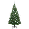 Kunstig juletre med 300 LED grønn 180 cm PVC og Stål og Plast