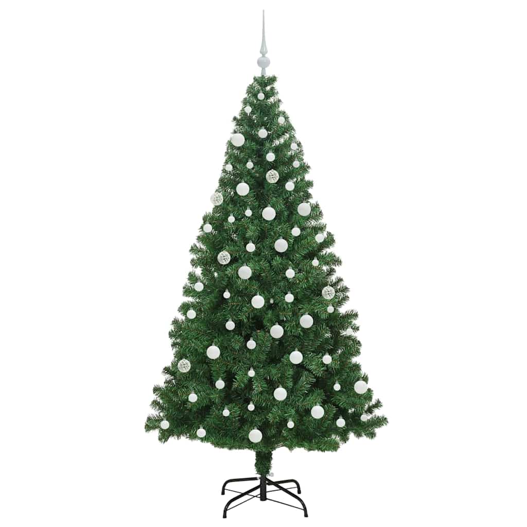 Kunstig juletre med 300 LED grønn 180 cm PVC og Stål og Plast