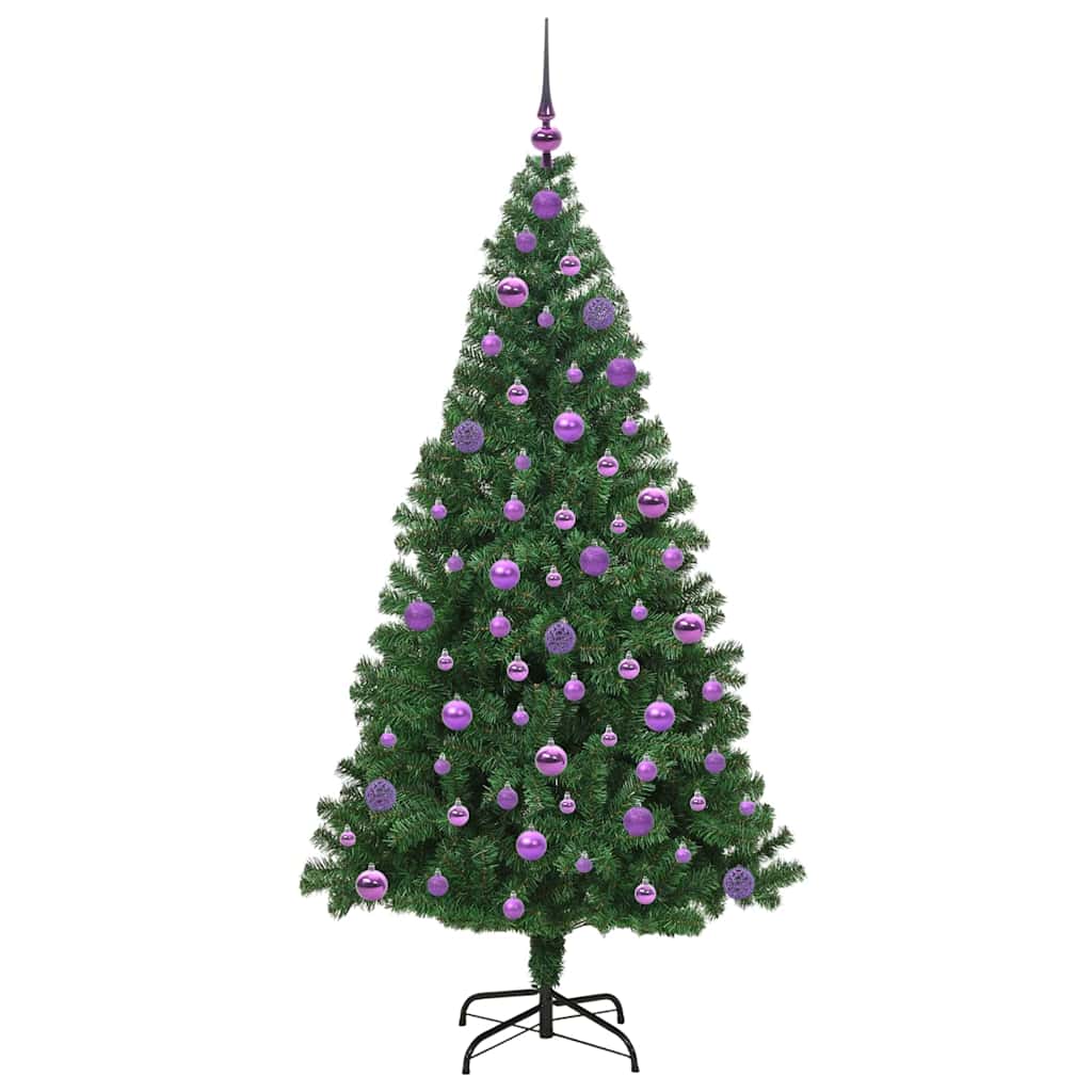 Kunstig juletre med 300 LED grønn 180 cm PVC og Stål og Plast