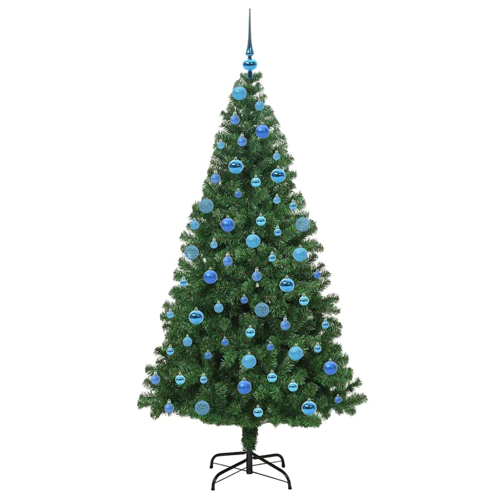 Kunstig juletre med 300 LED grønn 180 cm PVC og Stål og Plast