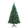 Kunstig juletre med 300 LED grønn 180 cm PVC og Stål og Plast