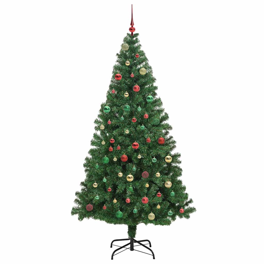 Kunstig juletre med 300 LED grønn 180 cm PVC og Stål og Plast