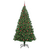 Kunstig juletre med 300 LED grønn 210 cm PVC og Stål og Plast