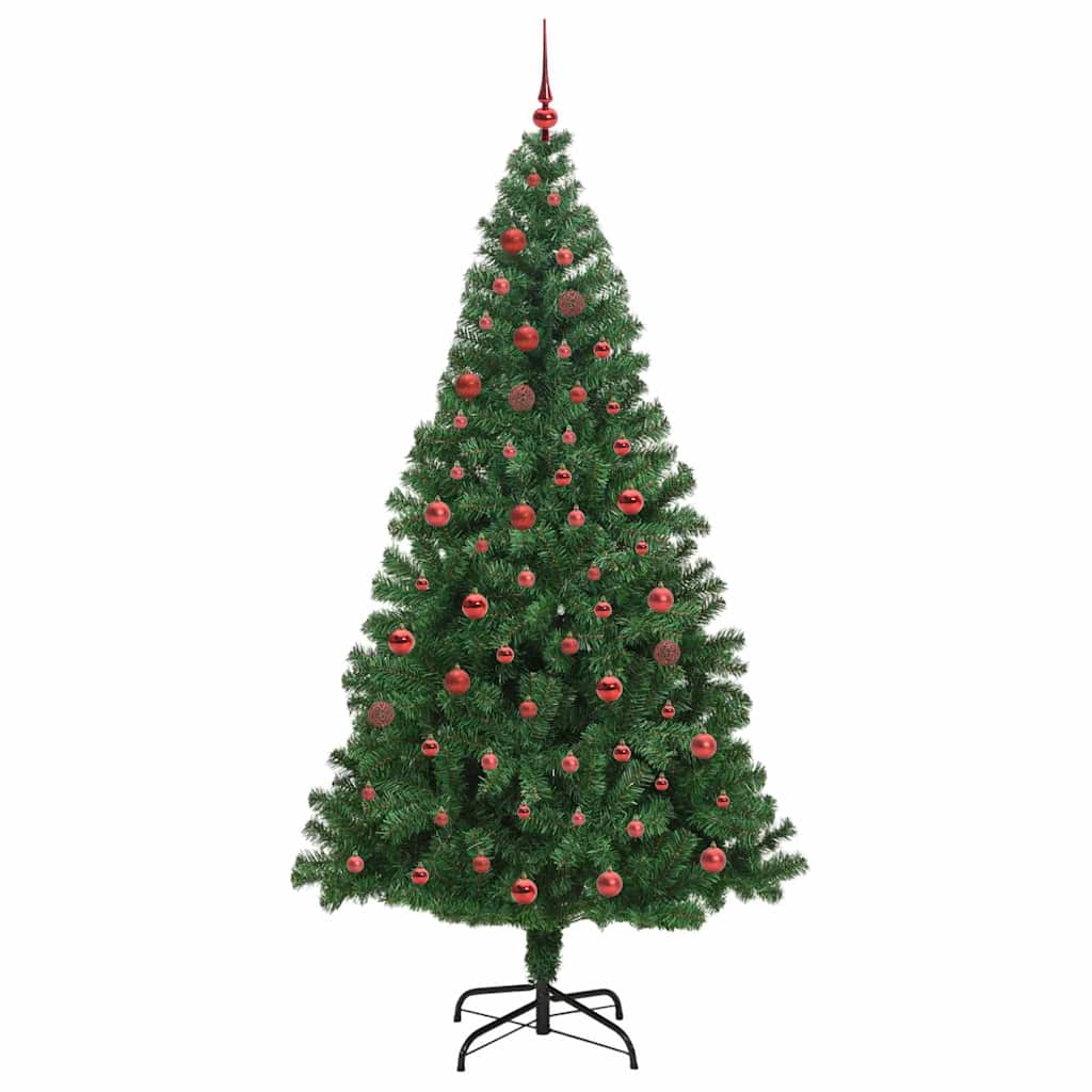 Kunstig juletre med 300 LED grønn 210 cm PVC og Stål og Plast