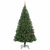 Kunstig juletre med 300 LED grønn 210 cm PVC og Stål og Plast
