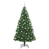 Kunstig juletre med 300 LED grønn 210 cm PVC og Stål og Plast
