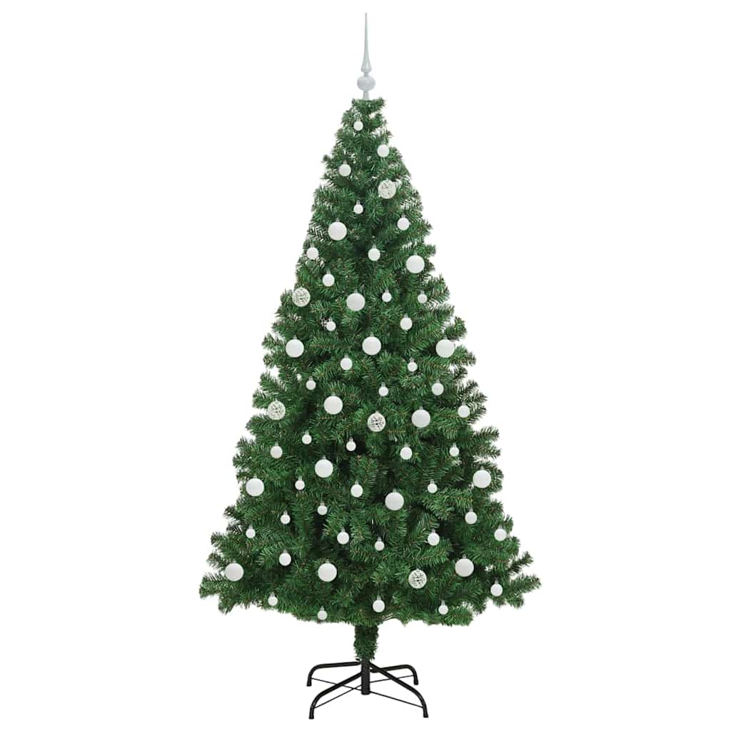Kunstig juletre med 300 LED grønn 210 cm PVC og Stål og Plast