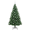 Kunstig juletre med 300 LED grønn 210 cm PVC og Stål og Plast