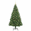 Kunstig juletre med 300 LED grønn 210 cm PVC og Stål og Plast