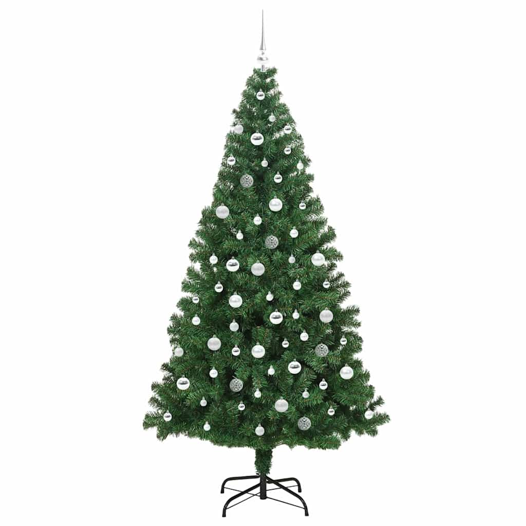 Kunstig juletre med 300 LED grønn 210 cm PVC og Stål og Plast
