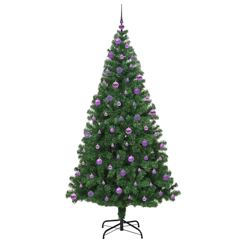 Kunstig juletre med 300 LED grønn 210 cm PVC og Stål og Plast