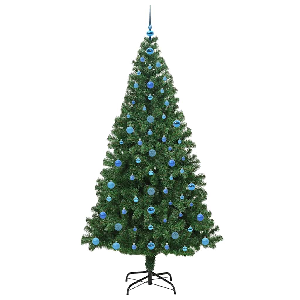 Kunstig juletre med 300 LED grønn 210 cm PVC og Stål og Plast
