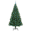 Kunstig juletre med 300 LED grønn 210 cm PVC og Stål og Plast