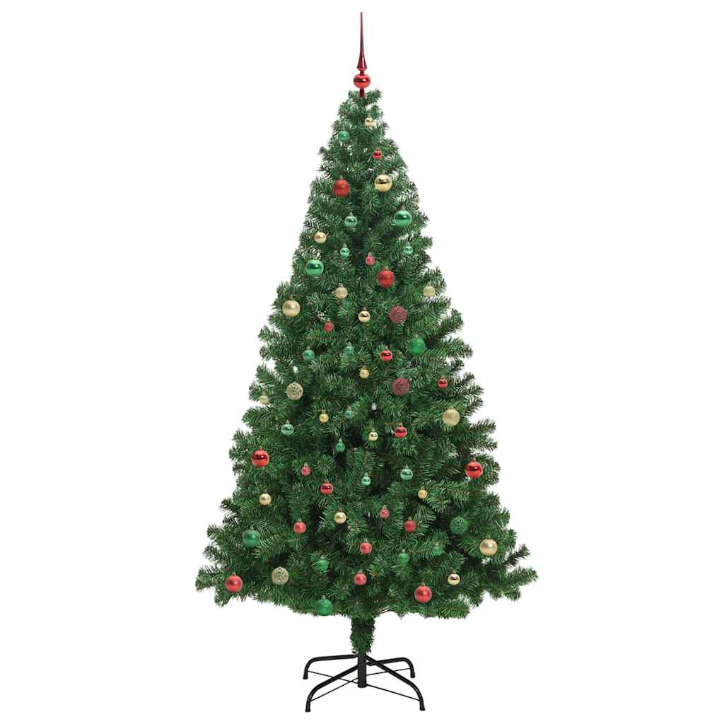 Kunstig juletre med 300 LED grønn 210 cm PVC og Stål og Plast