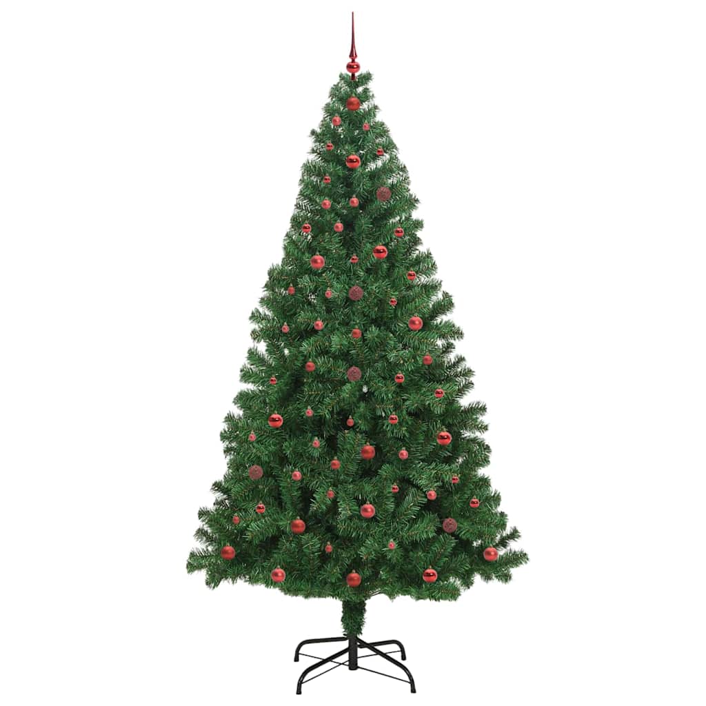 Kunstig juletre med 300 LED grønn 240 cm PVC og Stål og Plast