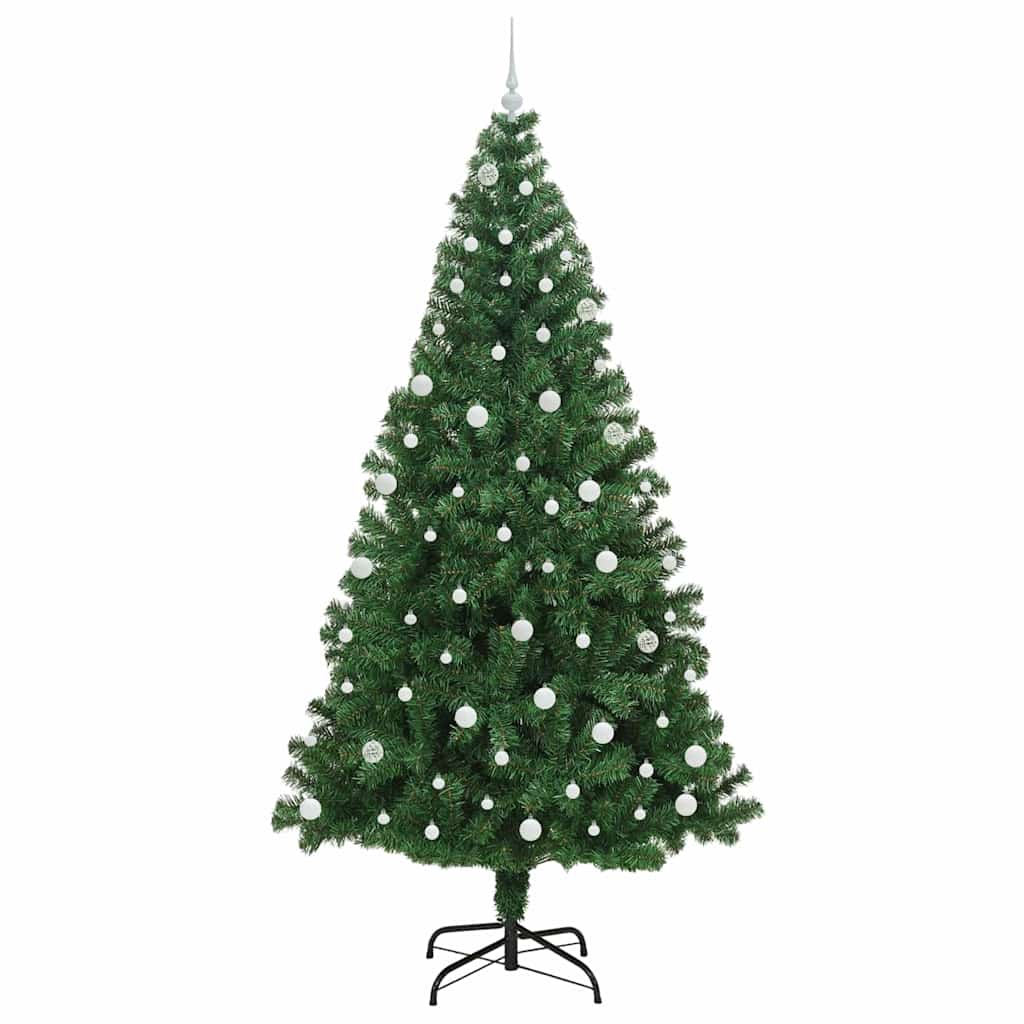 Kunstig juletre med 300 LED grønn 240 cm PVC og Stål og Plast